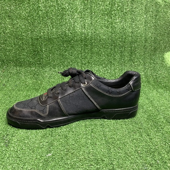 GUCCI Signature Mens Monogram Leather Sneaker Size 11 M Made Italy (No Insoles) - Picture 2 of 9